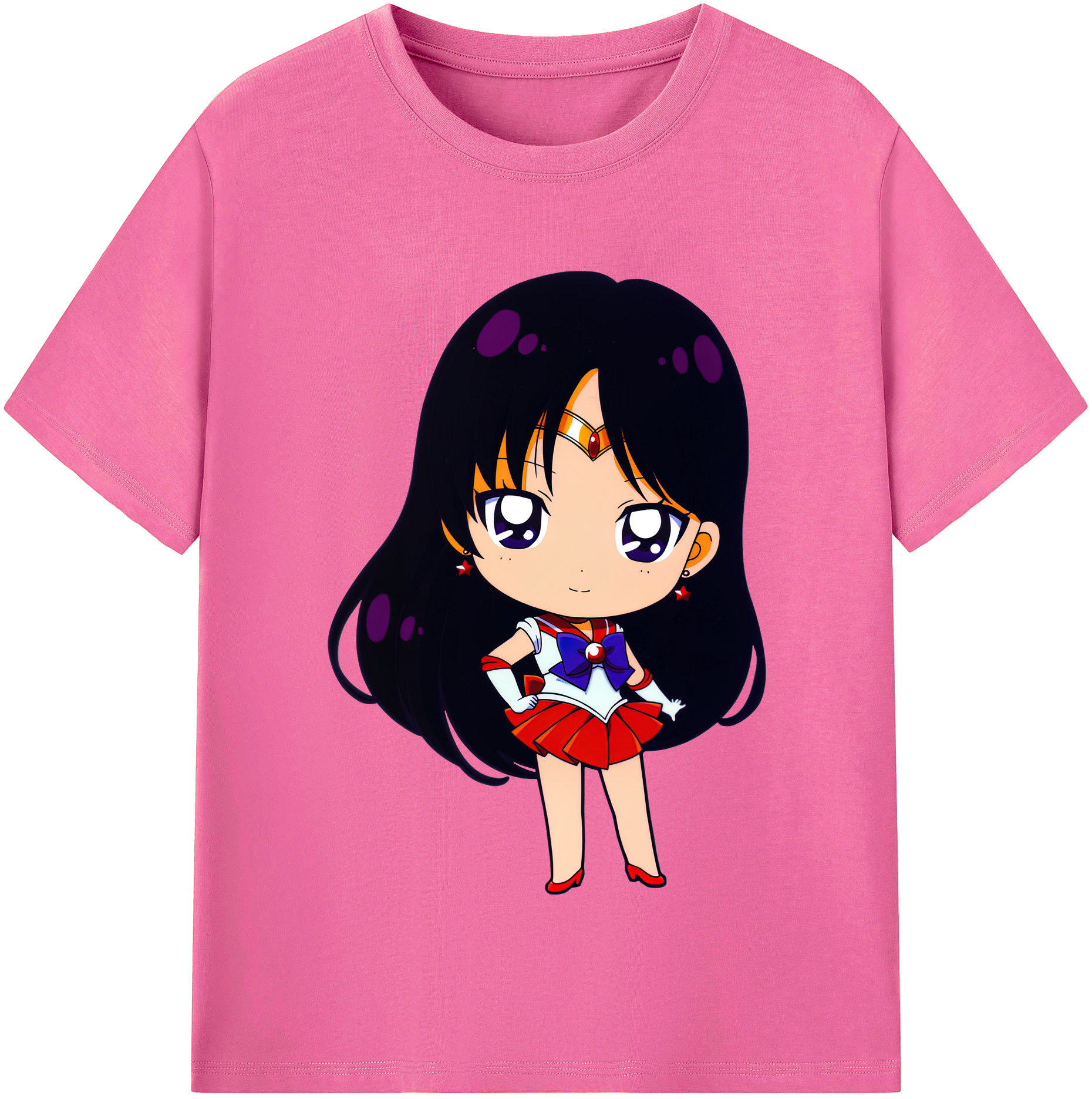 （画像用） 美少女戦士セーラームーン 火野レイ ひの レイ Sailor Moon Hino Rei （セーラーマーズ,Sailor Mars） レディースカジュアルプリントTシャツ（綿100％）